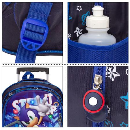 Imagem de Bolsa Mochila Escolar Sonic The Hedgehog 3D Led Passeio