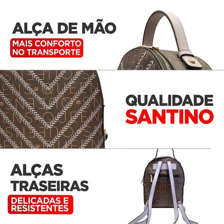 Imagem de Bolsa mochila feminina costas mão queens paris santino