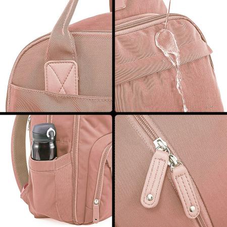 Imagem de Bolsa Mochila Maternidade Donna Laço Bebê LB Kyara Rosa Quartz