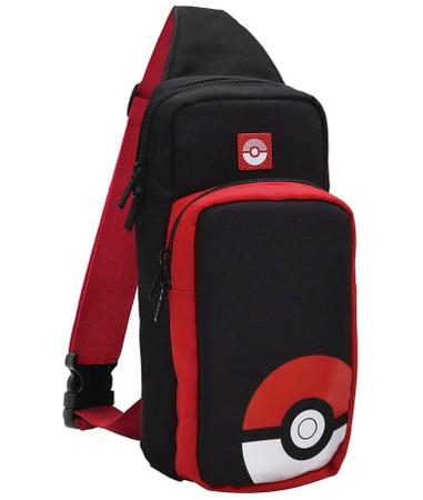 Imagem de Bolsa Mochila Transporte Para Nintendo Switch Pokémon Case Preta/Vermelha