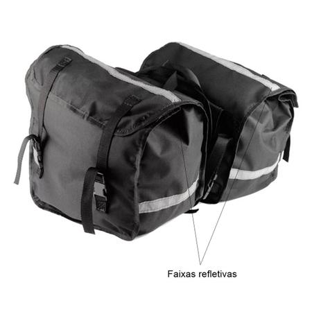 Imagem de Bolsa Moto Alforge Lateral Nylon Par 52 Litros + Par de Afastador Suporte de Alforge Royal Enfield Meteor 350