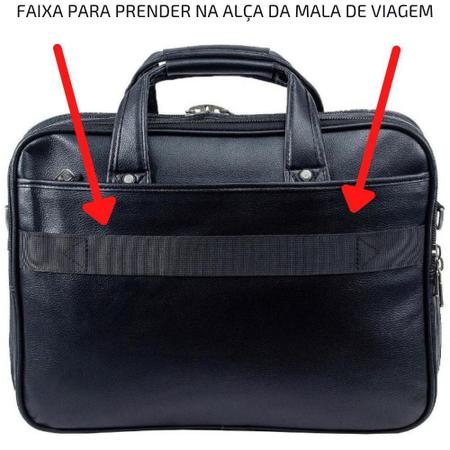 Imagem de Bolsa Pasta Maleta Notebook Grande Couro Masculino Executiva Marrom