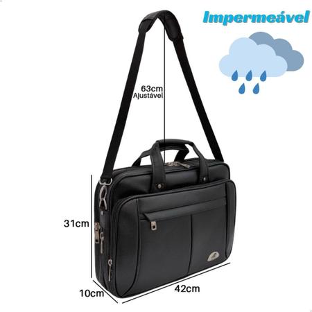 Imagem de Bolsa Pasta Maleta Notebook Grande Couro Masculino Executiva Marrom