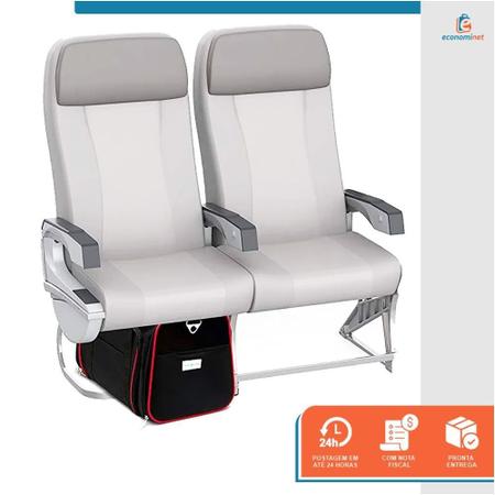 Imagem de Bolsa Pet Transporte Expansível Viagem Avião Vermelho + Cinto de Segurança