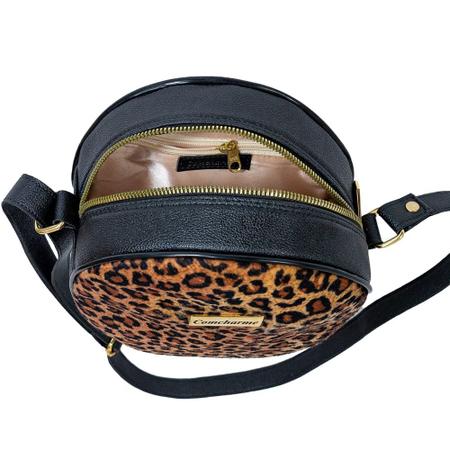 Imagem de Bolsa Redonda Feminina Lisa Bag Transversal GuGi - Onça