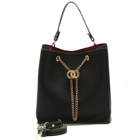 Chanel Black Stitched Calfskin Egyptian Amulet Drawstring Bag Gold