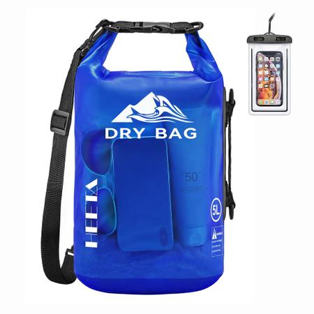 Imagem de Bolsa seca HEETA impermeável 10L com capa de telefone para viagem azul