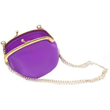 Imagem de Bolsa Silicone Tiracolo Vintage Roxa Com Corrente Dourada (BL-2662-6)