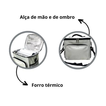 Imagem de Bolsa Térmica 18L Marmita Lancheira Fitness P/ Trabalho Academia Passeio Cerveja Bebida - Quente/Fri