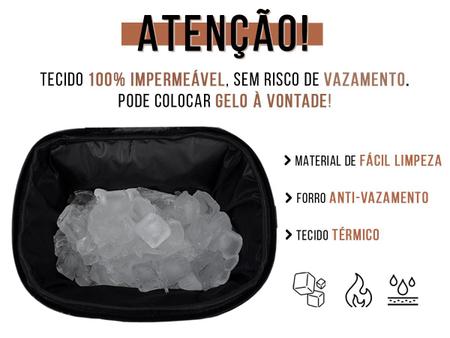 Imagem de Bolsa Térmica C/ Alça Organizadora Transporte Bebidas Wine Bag 4 Garrafas ou Taças Couro Gin Super Luxo Premium