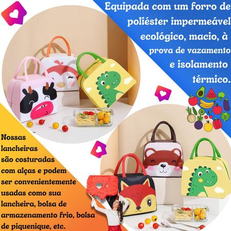 Bolsa Térmica Fitness Marmita Piquenique Passeio Academia Animais Fofos, Magalu Empresas