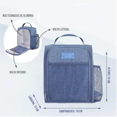 Imagem de Bolsa Térmica Lancheira Necessaire + Marmita Lanches Bebidas Fitness Academia Trabalho