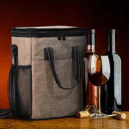 Imagem de Bolsa Térmica Para Vinho Champanhe Wine Bag Porta 4 Garrafas ou Taças 24 Horas