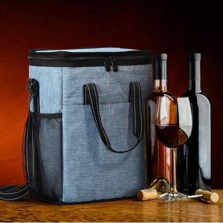Imagem de Bolsa Térmica Para Vinho Wine Bag Porta 2 Garrafas ou Taças 24 Horas