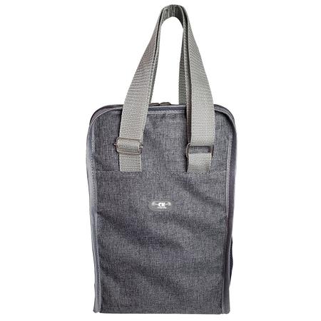 Bolsa Termica Porta 2 Garrafas de Cafe Agua Vinho Luxo Cinza Suporta 5kg Wine Bag Alca De Ombro CK Presentes Bolsa Termica para Vinho Magazine Luiza