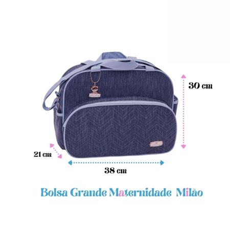 Imagem de Bolsas Maternidade Mala E Bolsa Grande Azul Marinho Milão - CBM0012