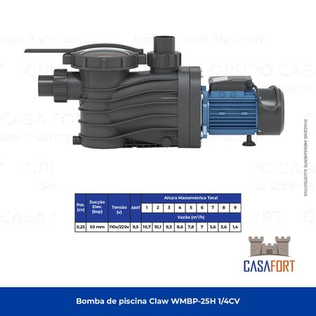 Imagem de Bomba Claw Mono Para Piscina Com Pré-Filtro 1/4cv Wmbp-25h 127v