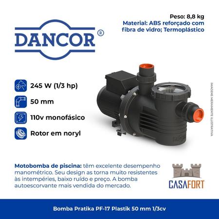 Imagem de Bomba Dancor Pf-17 Plastik 50Mm Monofásica Weg 1/3Cv 127V