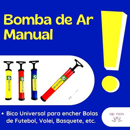 Imagem de Bomba De Ar Manual Para Encher Bola Futebol Volei Com Bico