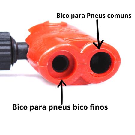 Imagem de Bomba De Ar Vertical Manual Compacta 30cm Portátil Com Bico Duplo Encher Pneu Para Bola Bicicleta Moto