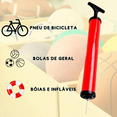 Imagem de Bomba de Bola Manual Escola Quadra Futebol Vôlei Portátil