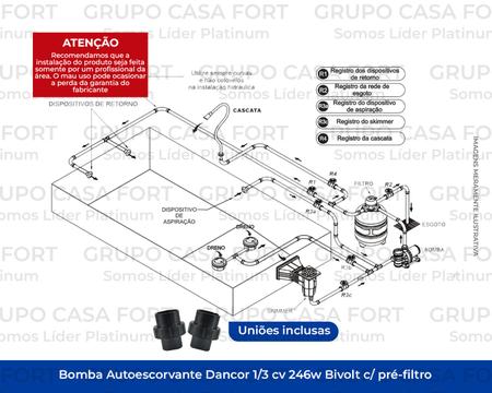 Imagem de Bomba De Piscina Dancor De Até 38000 Litros Bivolt 1/3cv 