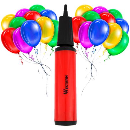 Imagem de Bomba Manual Para Encher Bexigas Balão de Festas Vermelho