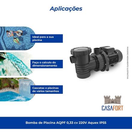 Imagem de Bomba Para Piscina Aquex Aqpf Sibrape 1/3 Cv Monofásica 220V