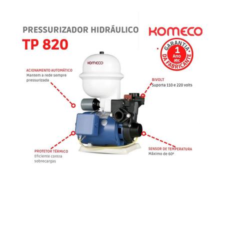 Imagem de Bomba pressurizadora komeco automatica tp 820 g1 bivolt
