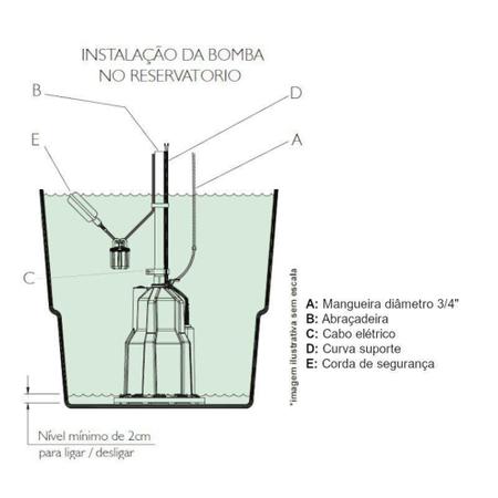 Imagem de Bomba Submersa Vibratória para Reservatório 3/4" 450W 700 ANAUGER