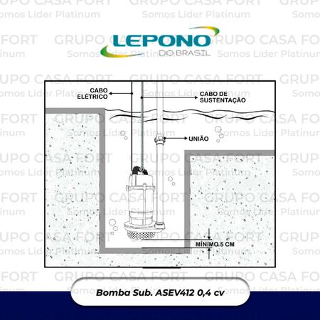 Imagem de Bomba Submersível ASEV 412T 0,4CV 220V