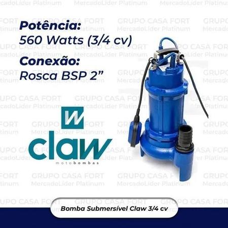 Imagem de Bomba Submersível P/ Esgoto + Boia Wmse-550h Claw 3/4cv 110V