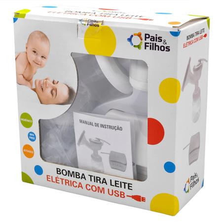 Extractor de leche Pais & Filhos Bomba Tira Leite Elétrica com USB Extrator  de Leite blanco