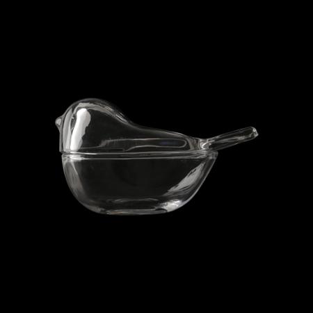 Imagem de Bomboniere 7,5 cm de cristal transparente com tampa Bird Lyor - L3959