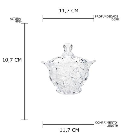 Imagem de Bomboniere de Cristal Com Tampa Diamond 11,5 X 10,5 Cm - Lyor
