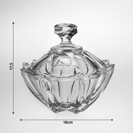 Imagem de Bomboniere de vidro transparente com tampa 18x17.5cm