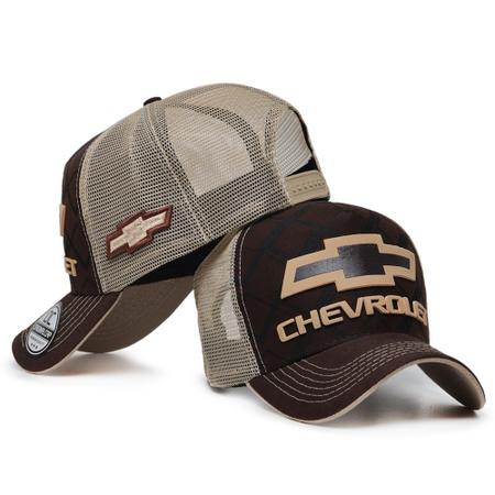 Boné Trucker Chevrolet - Silverado - Areia - Chevrolet Fan Store