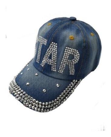 Bone jeans feminino com strass sales