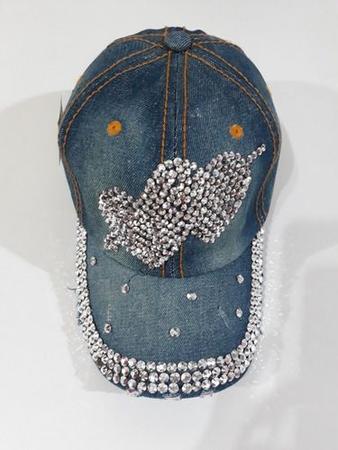 Bone jeans com strass sale