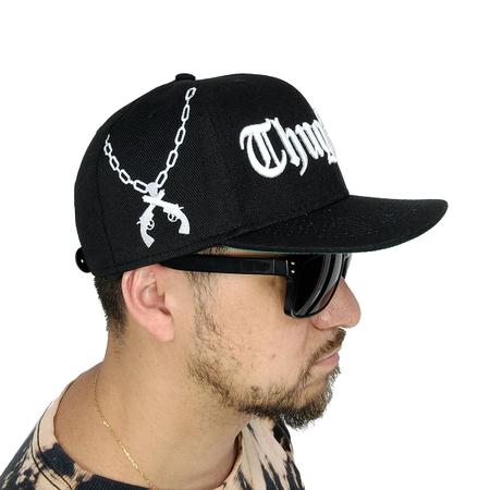 Imagem de Boné Joker Snapback Aba Reta Thug Life Preto JOK-185