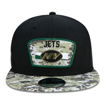 Imagem de Bone New Era 9FIFTY Trucker New York Jets Salute To Service NFL Snapback Aba Reta Preto Aba Reta Snapback Preto