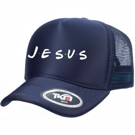 Imagem de Boné Trucker Com Telinha Ajuste Snapback Jesus Moda Cristã