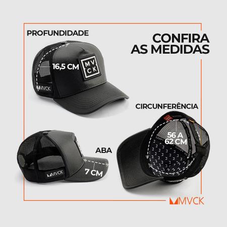 Imagem de Boné Trucker Madrid Couro Black Mvck Original Qualidade