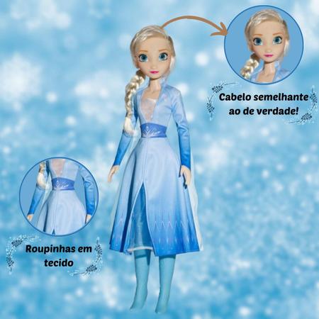 Boneca Elsa Grande Frozen 55cm Disney Original Baby Brink – Maior