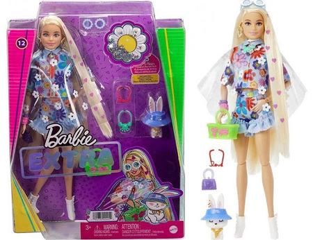 Boneca Barbie Extra Roupa Flores c/ Pet 3+ HDJ45 Mattel - Boneca Barbie -  Magazine Luiza