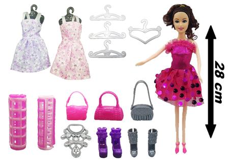 Barbie Closet Luxo Fashionista E Acessórios Guarda Roupa em