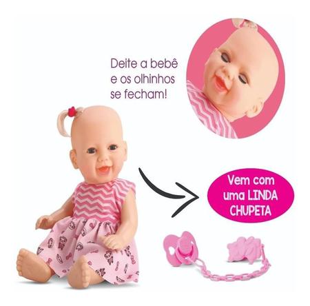 Imagem de Boneca Baby Abre E Fecha Os Olhos - Aninha - Com Chupeta - Divertoys