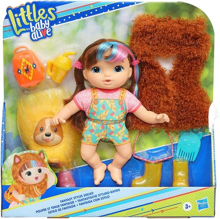 Boneca Baby Alive Littles, Fantasy Styles Squad Doll, Little Harlyn, acessórios de safári, brinquedo de cabelo castanho Imagem de Boneca Baby Alive Littles, Fantasy Styles Squad Doll, Little Harlyn, acessórios de safári, brinquedo de cabelo castanho