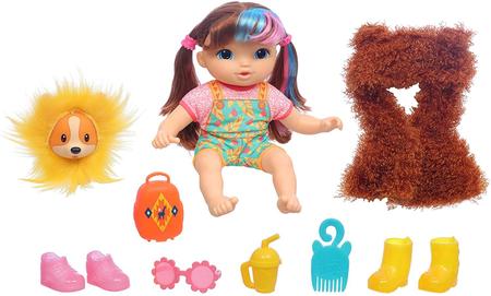 Boneca Baby Alive Littles, Fantasy Styles Squad Doll, Little Harlyn, acessórios de safári, brinquedo de cabelo castanho Imagem de Boneca Baby Alive Littles, Fantasy Styles Squad Doll, Little Harlyn, acessórios de safári, brinquedo de cabelo castanho