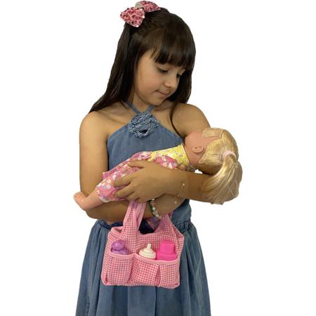 Imagem de Boneca Baby Fax Xixi Com Carrinho Bolsa Maternidade e Jantar